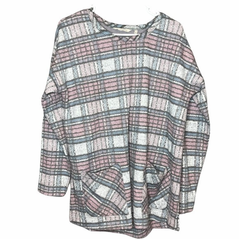 Soft surroundings tunic top plaid size L